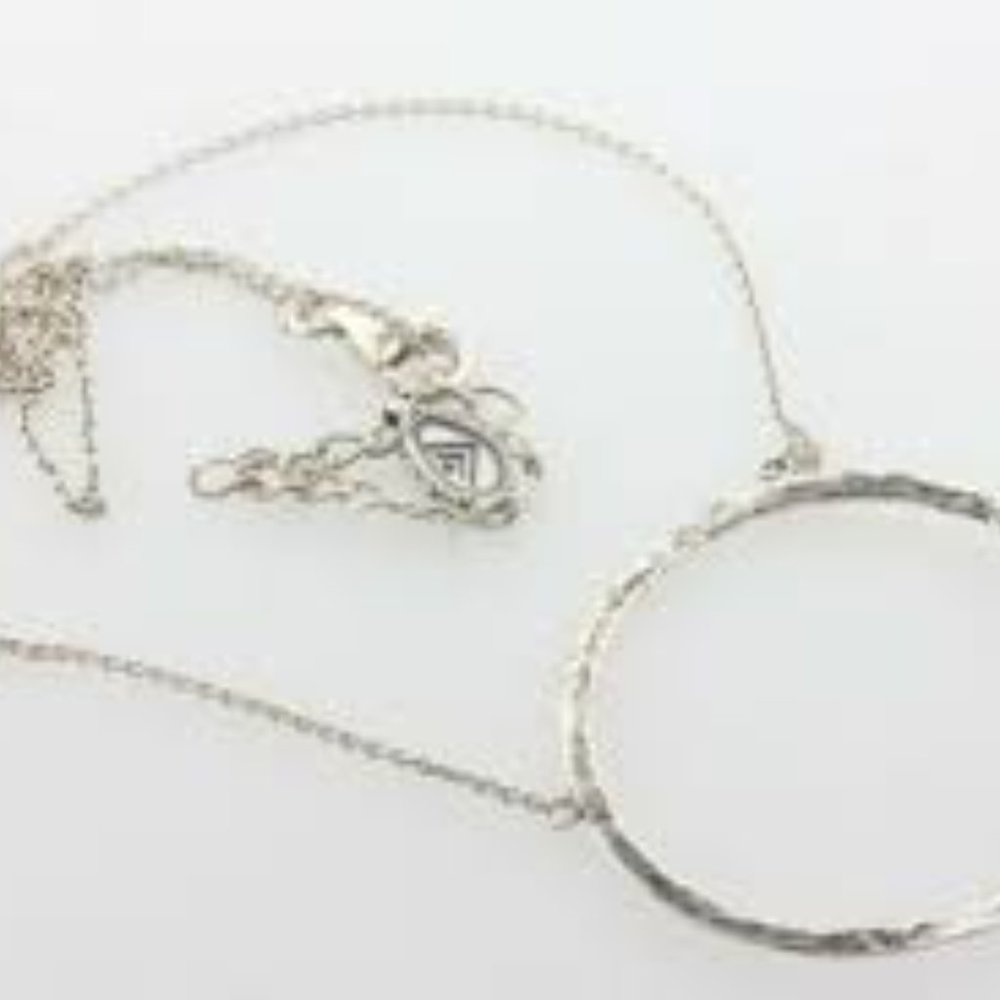 SILPADA DUOMO HAMMERED STERLING SILVER CIRCLE PENDANT NECKLACE N3087 - RETIRED